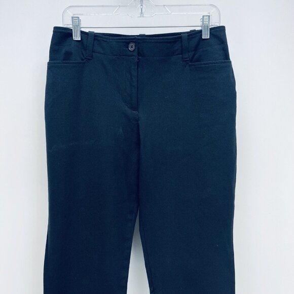 Talbots Dress Pants Sz 10 Womens Signature Cropped Wide Leg Cotton Lightweight - Picture 2 of 11